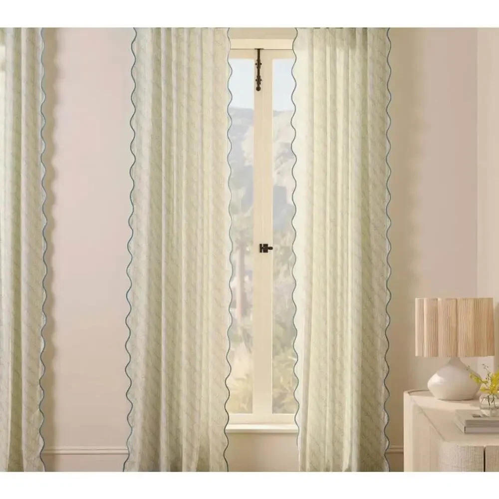 West Elm Batik Scallop Edge Curtain Set of 2